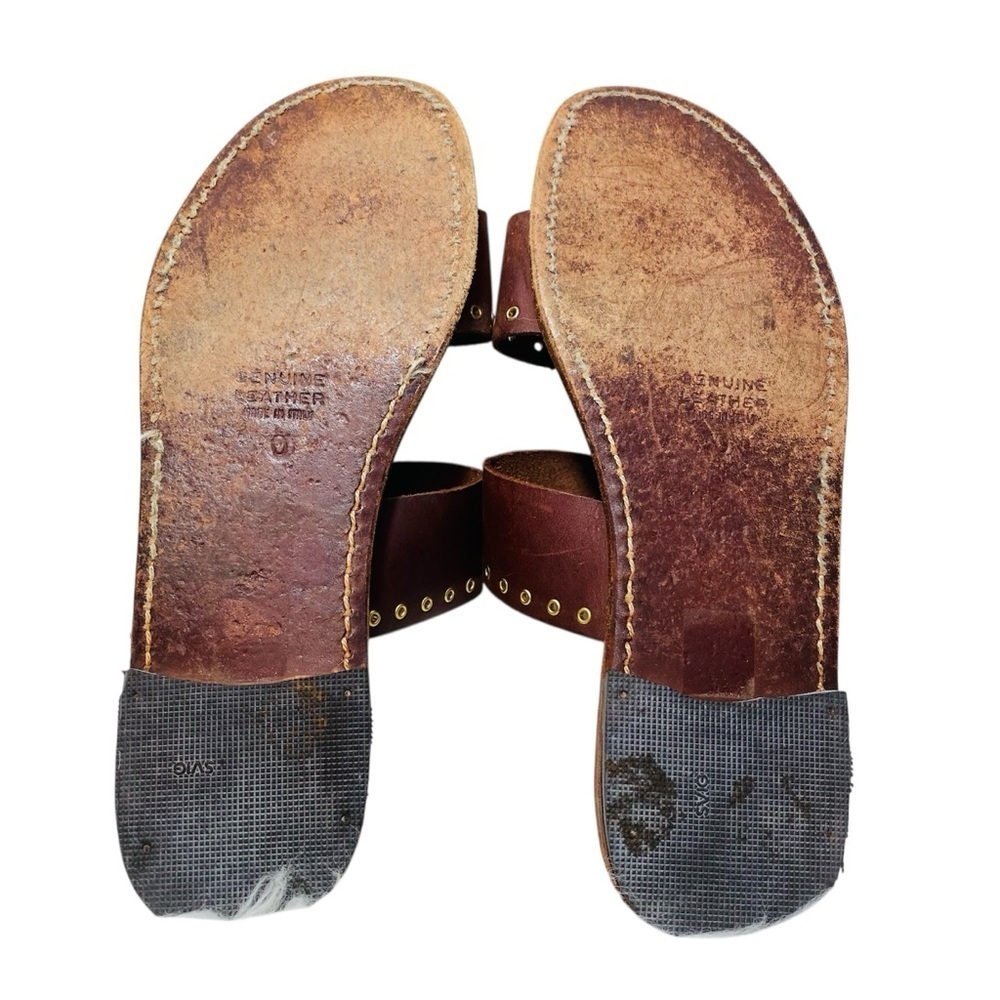Lanapo Brown Italian Leather Studded Sandals Sz-9 (40) - Picture 5 of 5